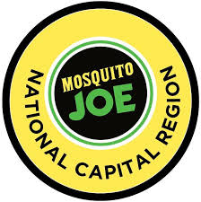 Circular yellow and black Mosquito Joe National Capital Region logo.