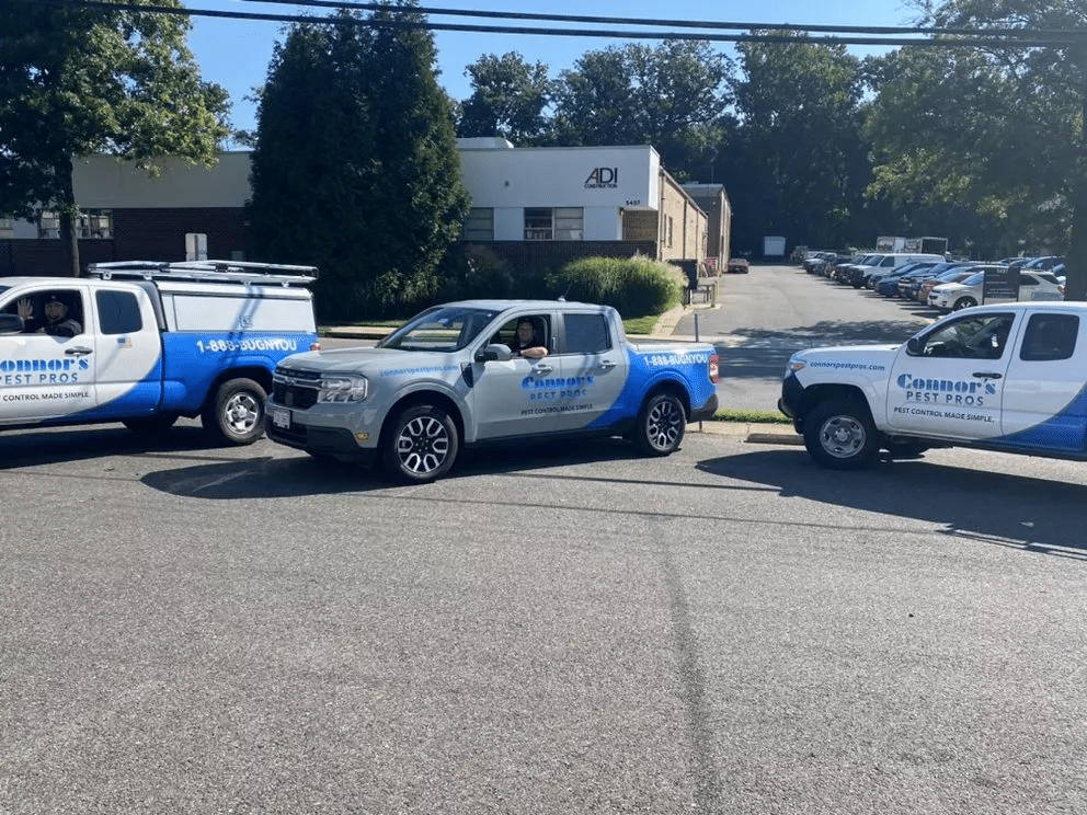 Connor’s Pest Pros branded service vehicles ready for dispatch.