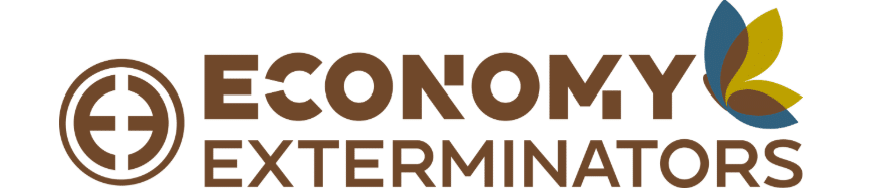 Economy Exterminators logo with butterfly accent.